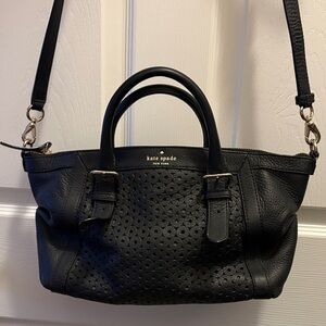 Kate Spade Black Mercer Isle Sloane Leather Satchel Crossbody Bag